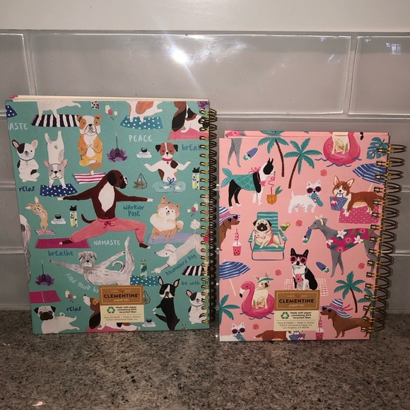 ✨NWT✨ Clementine Paper Spiral Notebook Journal Notebook Set of 2 Dog Print Theme - Picture 6 of 15